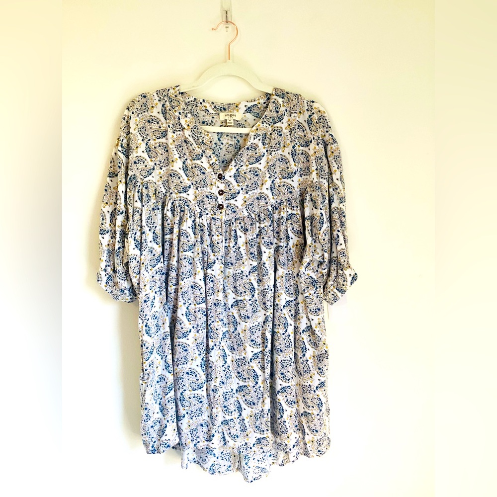 UMGEE paisley short sleeve oversized tunic SIZE M